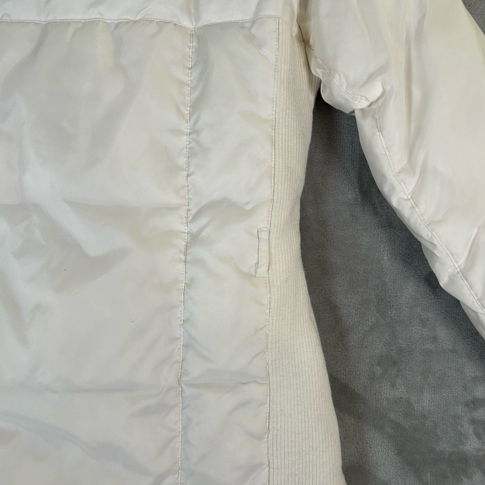 Bebe sport white down filled puffer jacket with rabbit fur lined removable hood - Picture 9 of 16